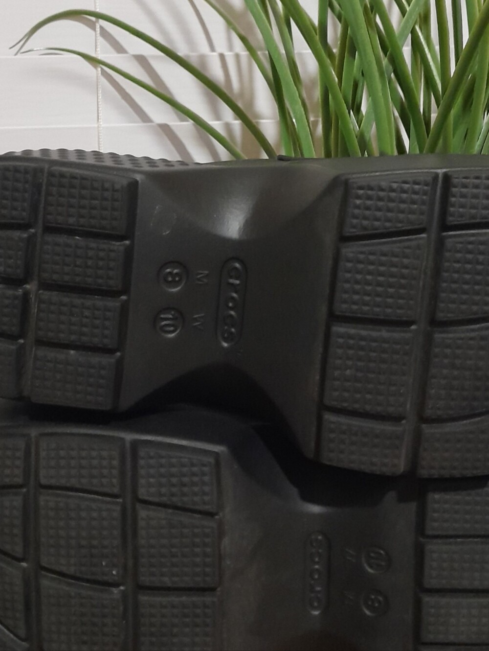 Crocs Chunky Platform Lugged Stomp Loafers Mules Black Sz W10 M8 - Picture 9 of 12